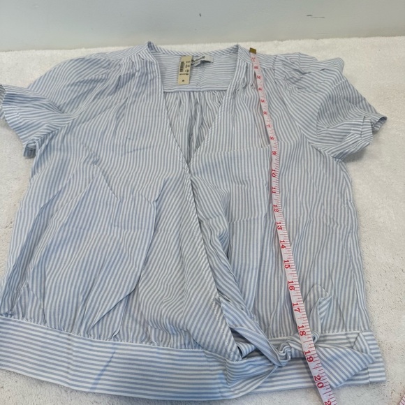 Madewell Short-Sleeve Wrap Top in Stripe size xs - Picture 7 of 7
